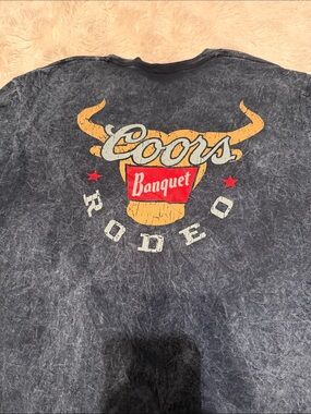 Coors Banquet Rodeo Graphic Tee - Black with Gold & Red